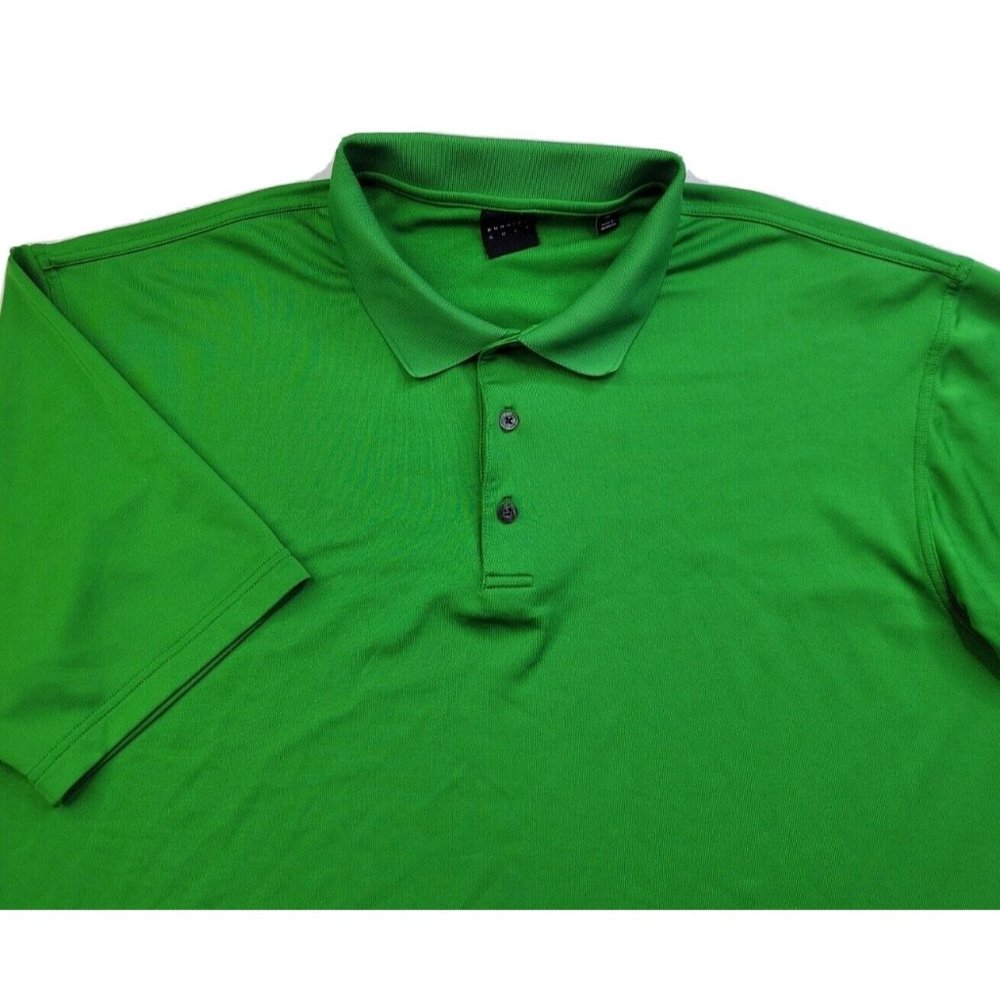Dunning Golf CoolMax Men XL Bright Green Polo Shirt Performance Stretch Wicking